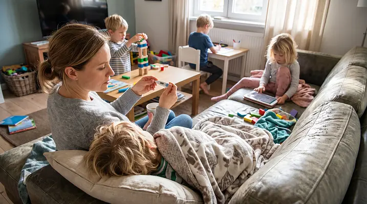 Un Bambino Malato, Tre Bambini a Casa: Tenere Occupato il Resto dell'Equipaggio Mentre Tu Fai l'Infermiera